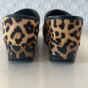 Dansko leopard print calf clogs size 39